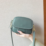 Borsa a tracolla piccola da donna in vera pelle, modello Hobo, colore blu