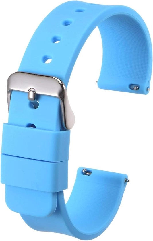 Orologio da polso di 20 mm con velcro rapido e chiusura in acciaio inossidabile, cinturino morbido in blu chiaro