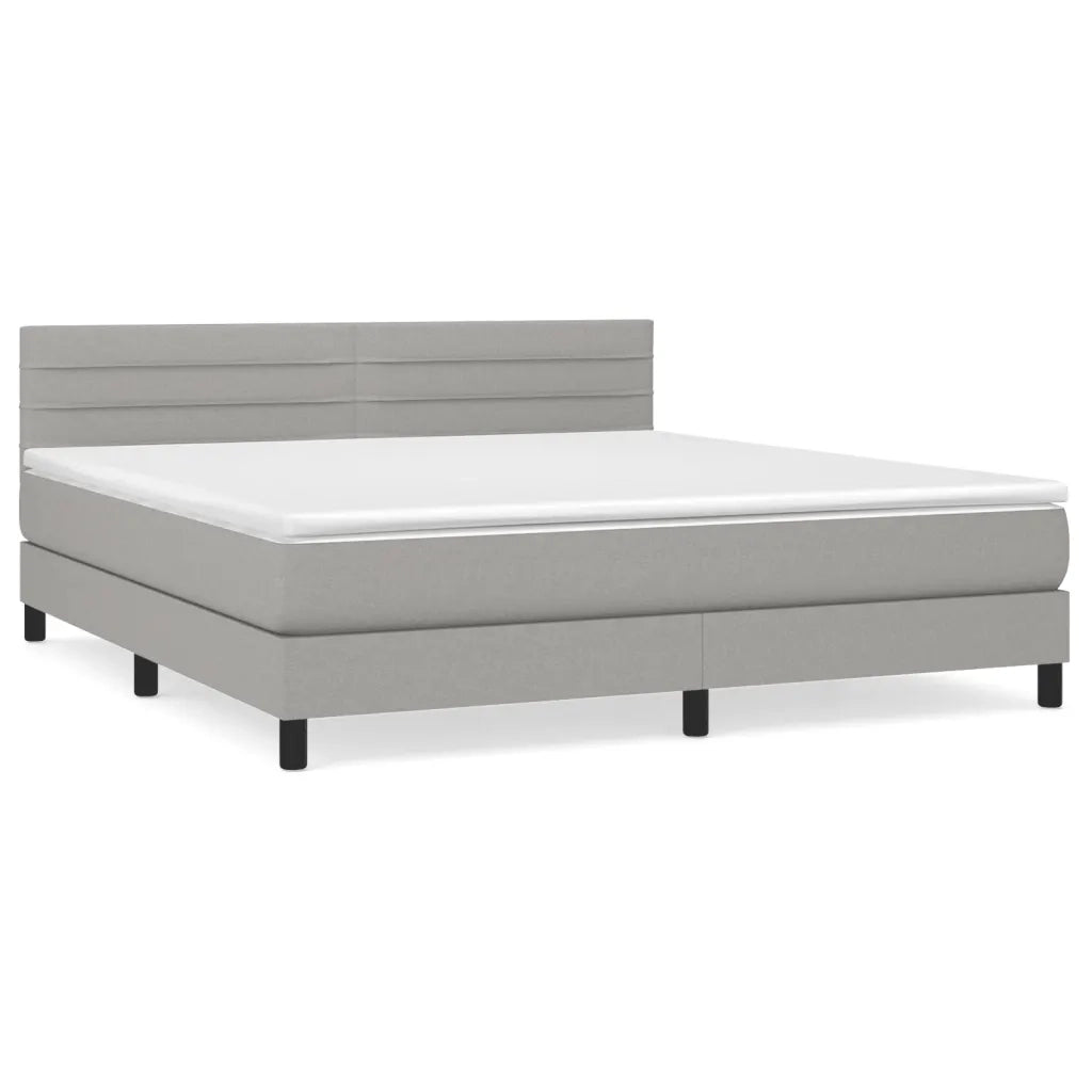 Giroletto a Molle con Materasso Grigio Chiaro160x200 cm Tessuto 3140145