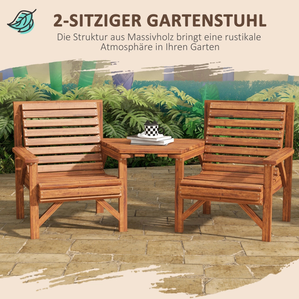 Set Bistrot 3 Pezzi in Legno ¨C Zephmum ¨C Grigio 70x70x90