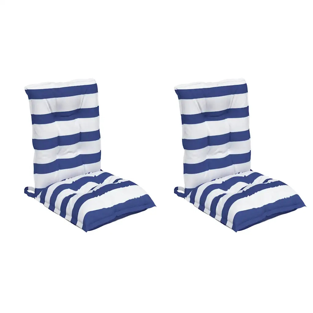 vidaXL Cuscini Sedia Schienale Basso 2 pz a Righe Blu e Bianche Oxford