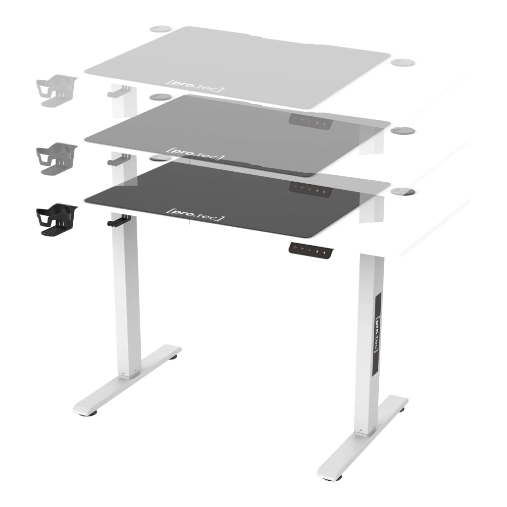 Scrivania/postazione di lavoro regolabile elettricamente in altezza con 4 ruote 120 x 60 cm bianco 03_0009079