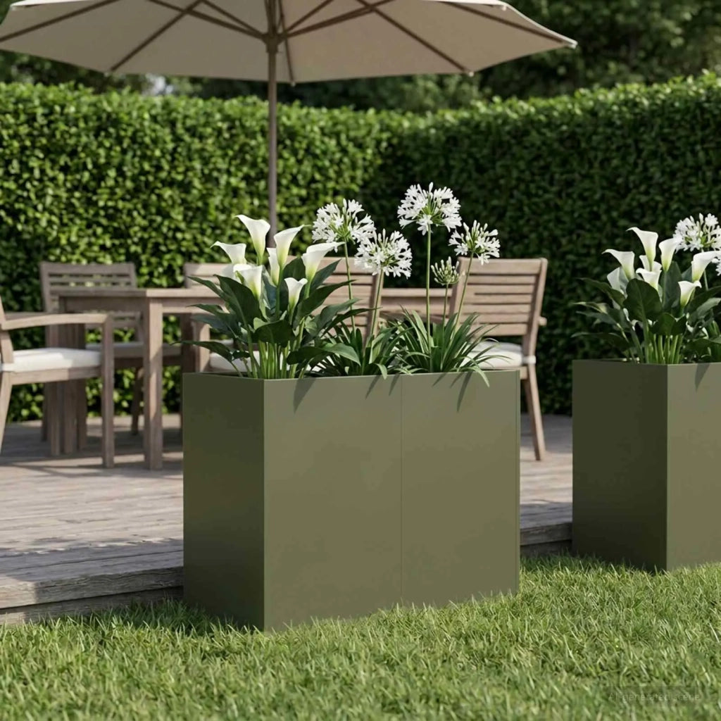 Vaso da giardino Verde Oliva 80 x 40 x 60 cm 8005886