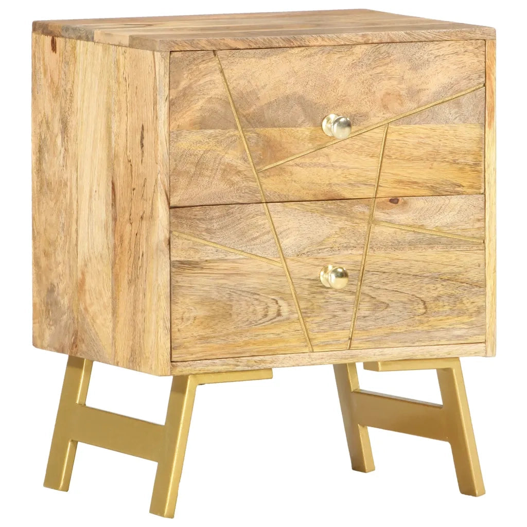 Comodino 40x30x50 cm in Legno Massello di Mango cod mxl 56611