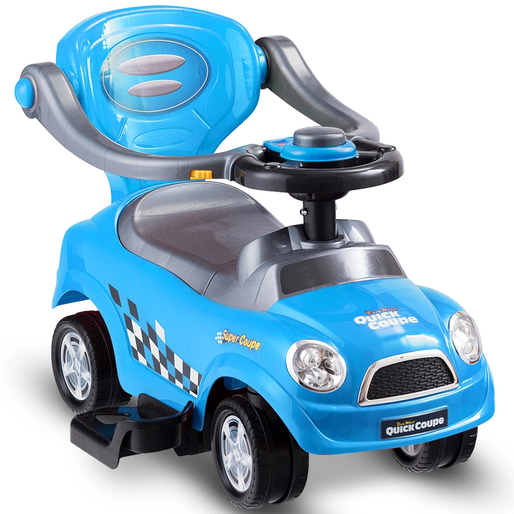Macchinina giocattolo con guardrail staccabili e maniglia clacson, Auto scorrevole per bambini Blu-Macchinine giocattoli