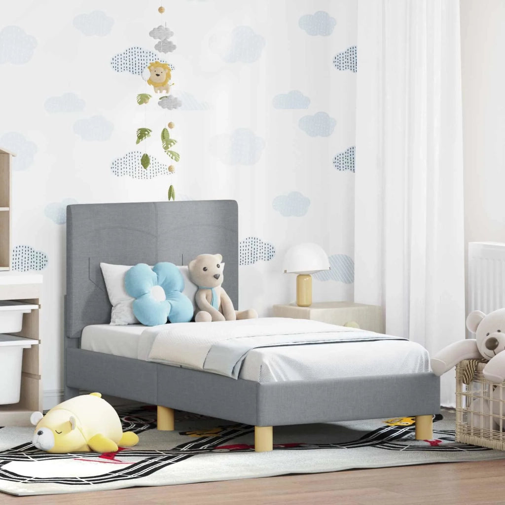 Struttura letto per bambini con testata Grigio chiaro Tessuto 42010979