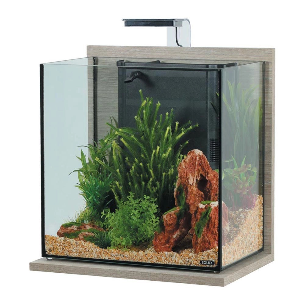 Zolux Idro 40 - acquario 40L cm43x30x51,5h con filtro interno e plafoniera LED Colore: Zebrano Grigio