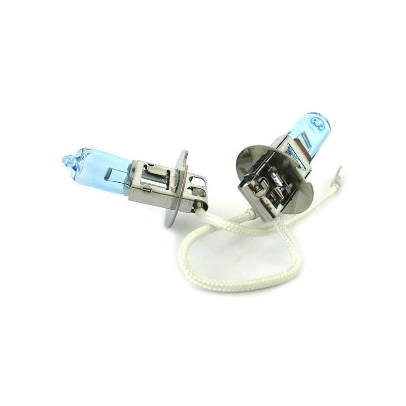 Coppia 2 Lampade Alogena H3 12V 55W PK22s Effetto Xenon Bianco Compatibile con Fari H3
