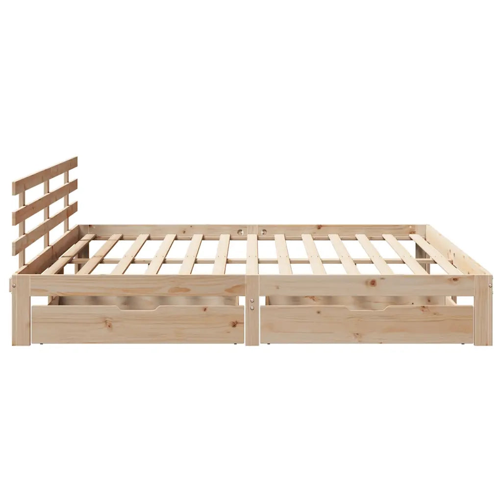 vidaXL Giroletto con Cassetti 200x200 cm in Legno Massello di Pino