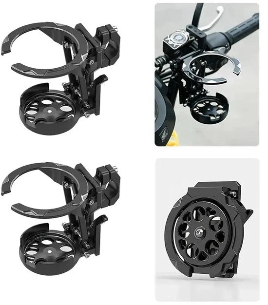 2 pezzi - Contenitore di carburante pieghevole universale - Supporto per manubrio del drink - Supporto per carburante regolabile - Adatto per motori - bicicletta - ATV - UTV - sedia a rotelle e sedia a rotelle