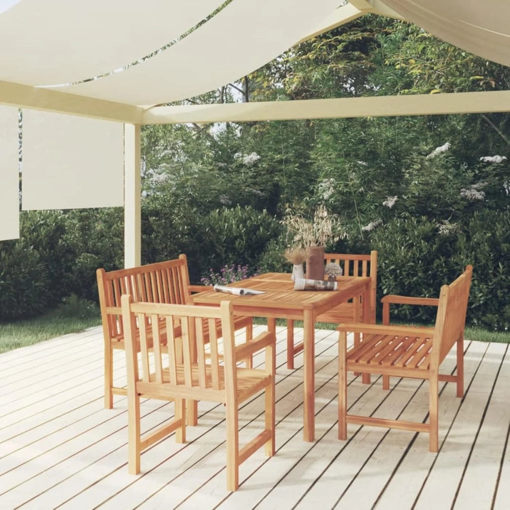 Set da pranzo da giardino 5 pezzi, set da tavolo e sedie da giardino, set da terrazza, set di mobili da giardino, set da terrazza in legno massello di teak