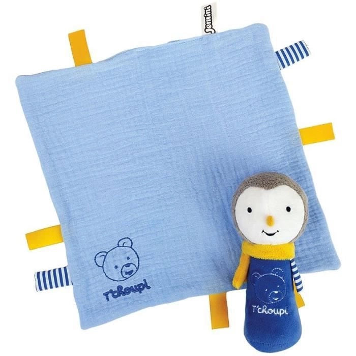 Scatola Nascita T'choupi con Piumino e Sonaglio in Peluche +/- 25 cm - JEMINI - Ideale per un regalo di nascita.
