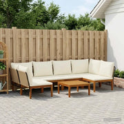 7 pcs Legno massiccio di acacia e corda Naturale 3407785