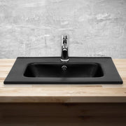 Wastafel 61x16,5x46 cm nero ceramica