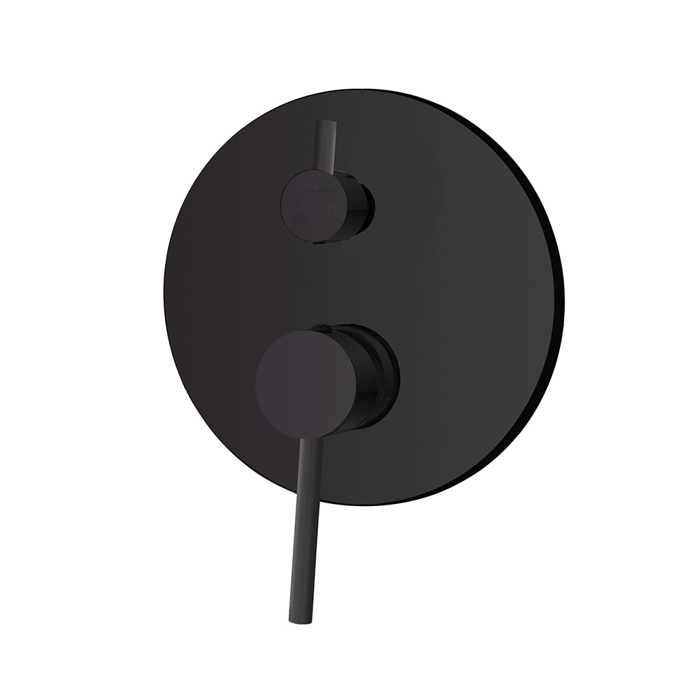 Set doccia York nero opaco con miscelatore, braccio 30 cm, soffione 25cm e kit con doccino, flessibile e presa acqua