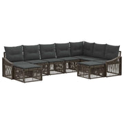 Set Divano da Giardino 9 pcs Grigio polyrattan 3436193