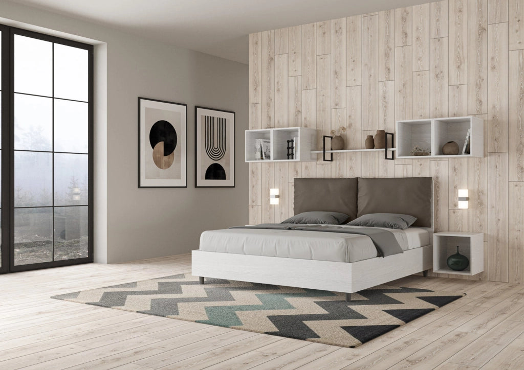 Letto Matrimoniale 160x190 cm Senza Rete Antea Egos Cappuccino