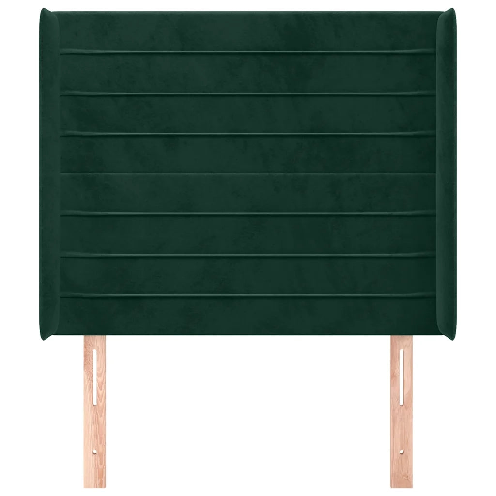 Testiera | Testata ad Orecchio Verde Scuro 83x16x118/128 cm in Velluto