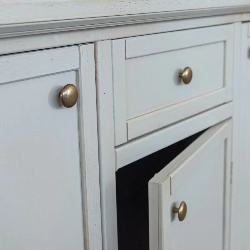 Madia credenza 3 porte 1 cassetto shabby grigio anticato decori 120x39x85 - Mobili 2G