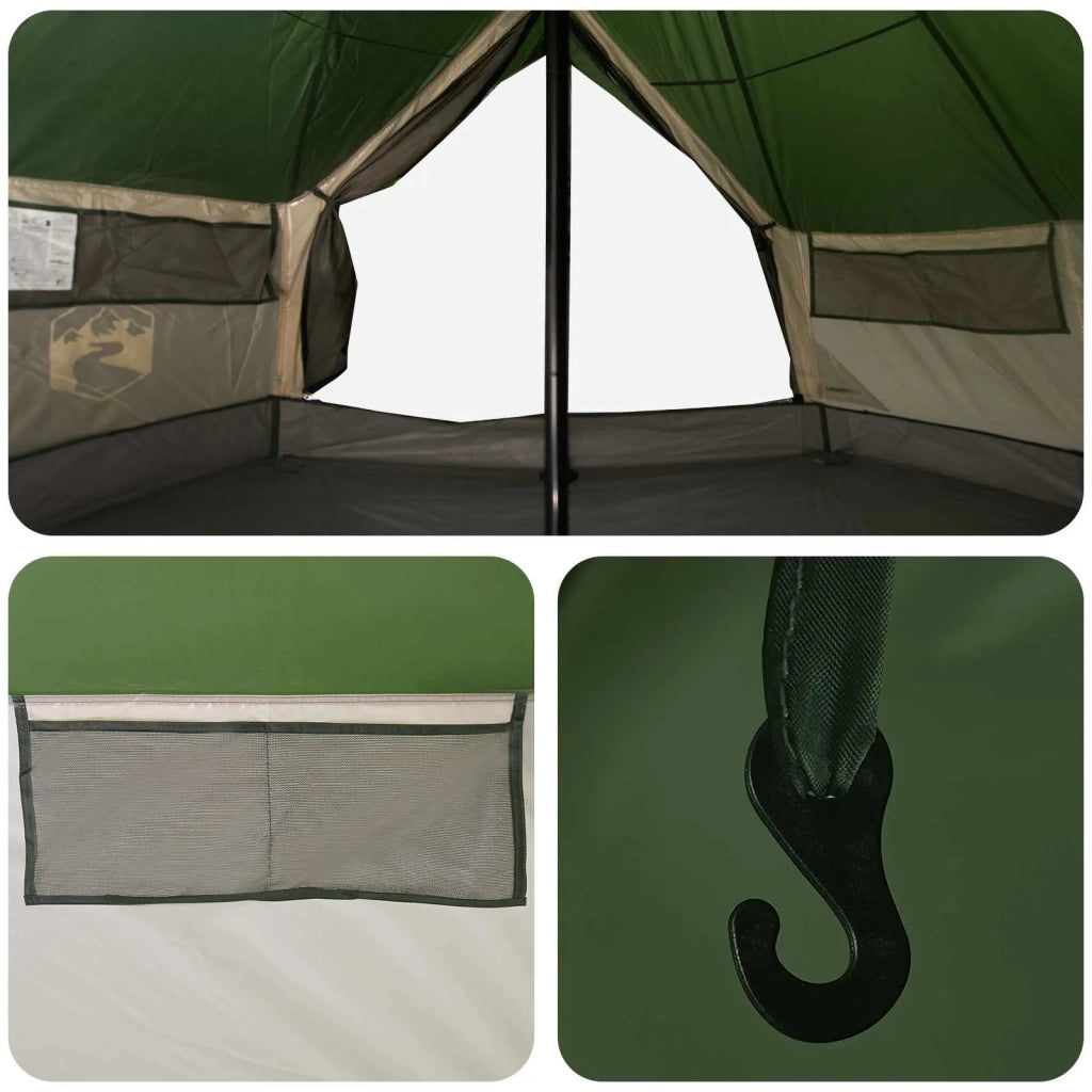 Tenda Tipi Verde 700 x 700 x 395 cm Poliestere e Acciaio 42028711