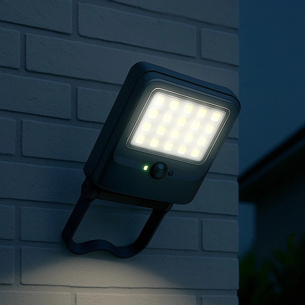 Trade Shop - Lampione Faro Con Pannello Solare 50 Watt Sensore Crepuscolare Luce Fredda Ip65 Es-p-50f -
