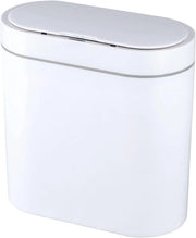 Bacchetta per bagno compatta con coperchio - impermeabile e con sensore di movimento - 9,5 litri - bianca