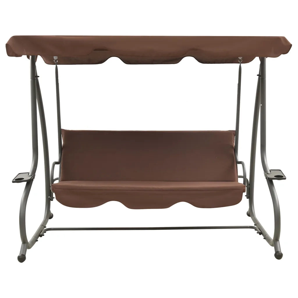 Panchina a Dondolo da Giardino con Baldacchino Caffè cod mxl 41608