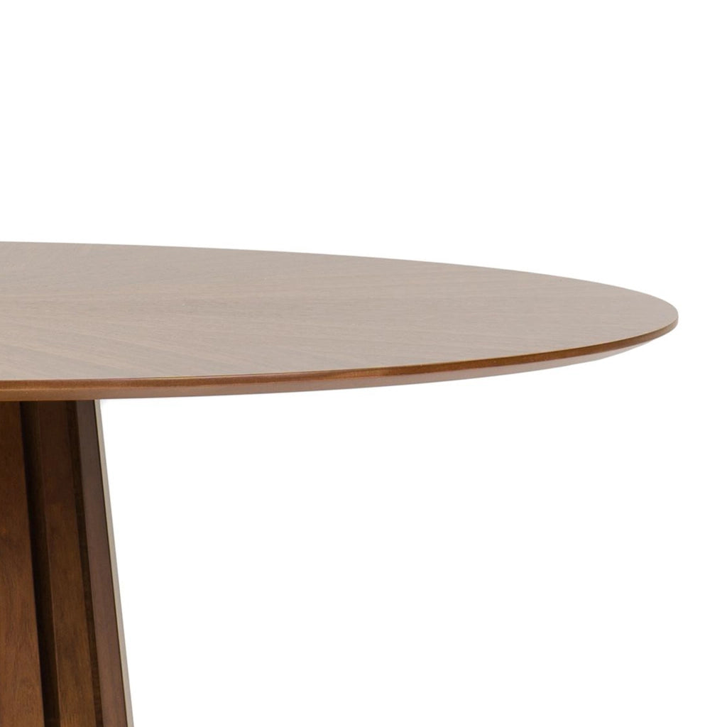 Tavolo rotondo MALTA WALNUT in MDF noce e gambe nere