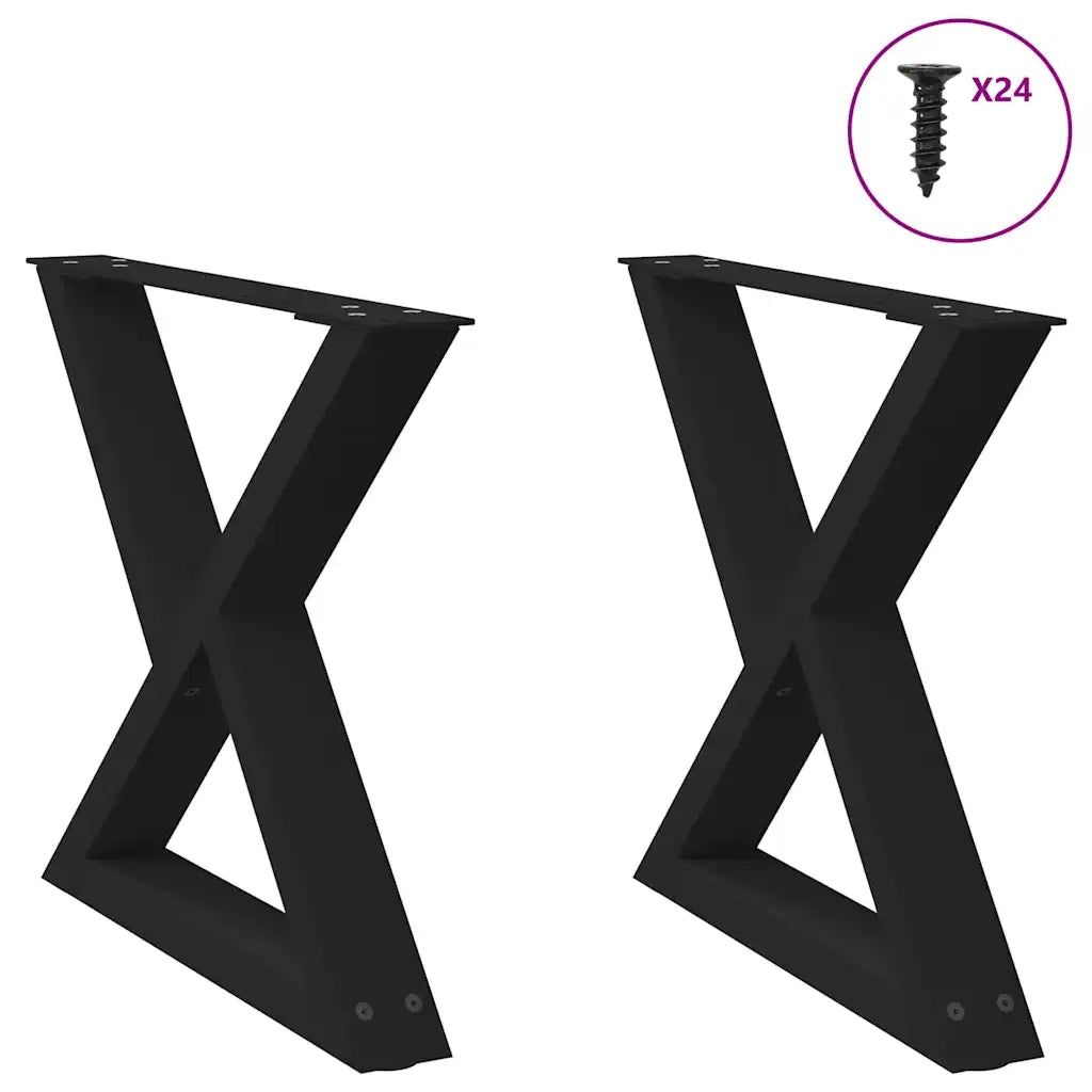 Gambe per Tavolino da CaffÃ¨ 2 pz Nere 60x(42-43,3) cm Acciaio