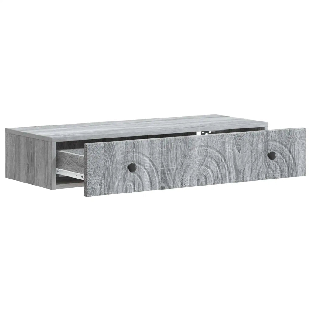 Tavolino da Parete Laterale 87,5 x 34,5 x 17 cm Grigio Sonoma 898161