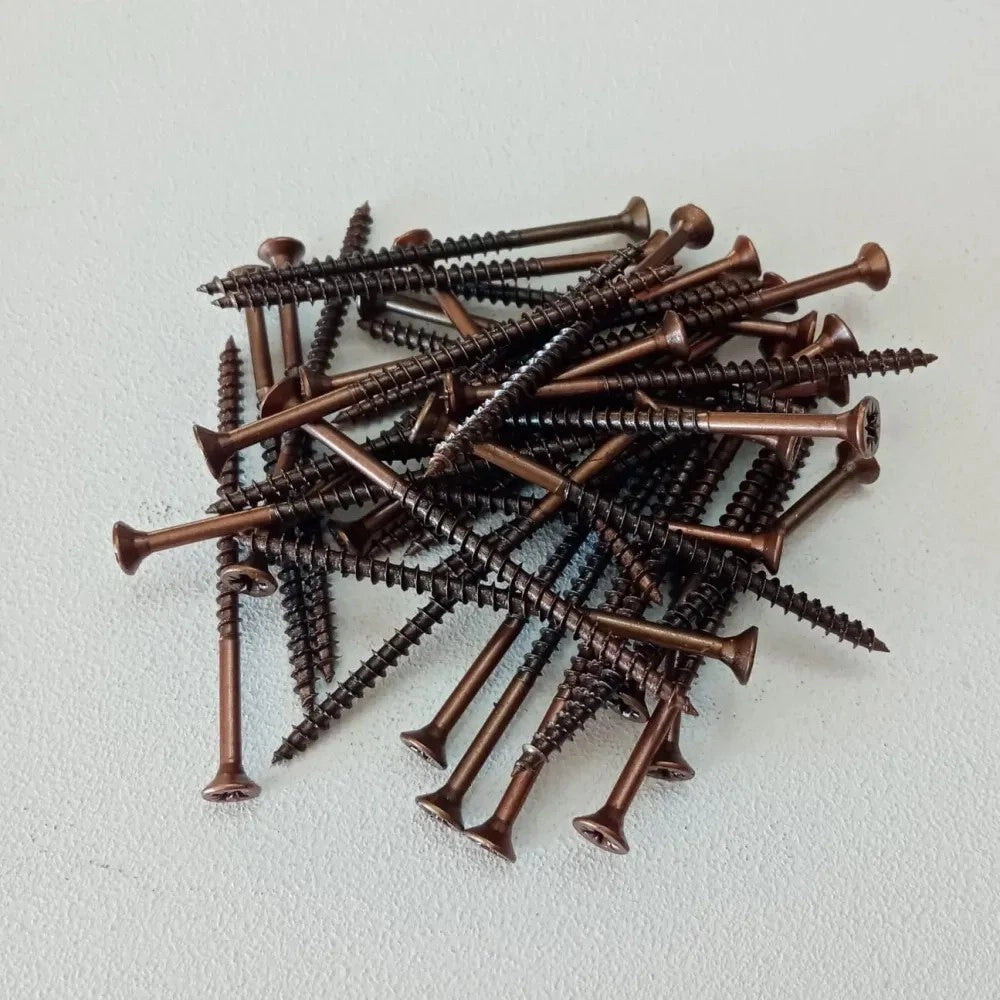 Vite 6,0x160/60mm - 20pz tps testa conica bronzata per legno truciolare parzialmente filettata