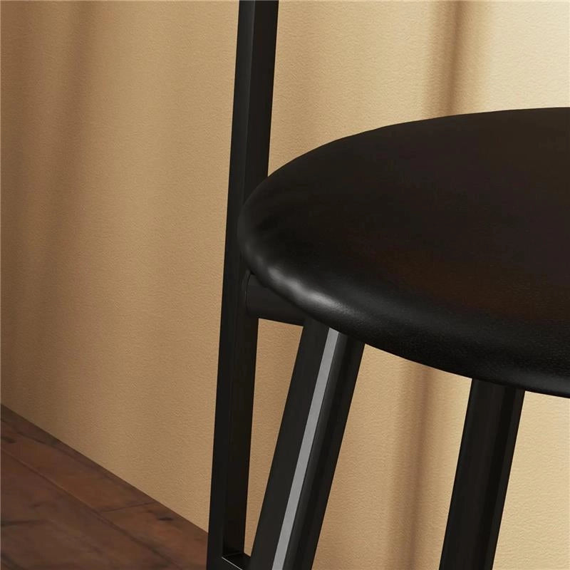 SET DA PRANZO 3 PEZZI CON BANCONE BAR CON RIPIANI E 2 SEDIE ALTE CON SCHIENALE GRIGIO CHIARO