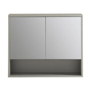 Pensile Da Bagno Mobile Bagno Con Specchio E Due Ante Grigio 60x19.5x49.5cm BZR134-NG