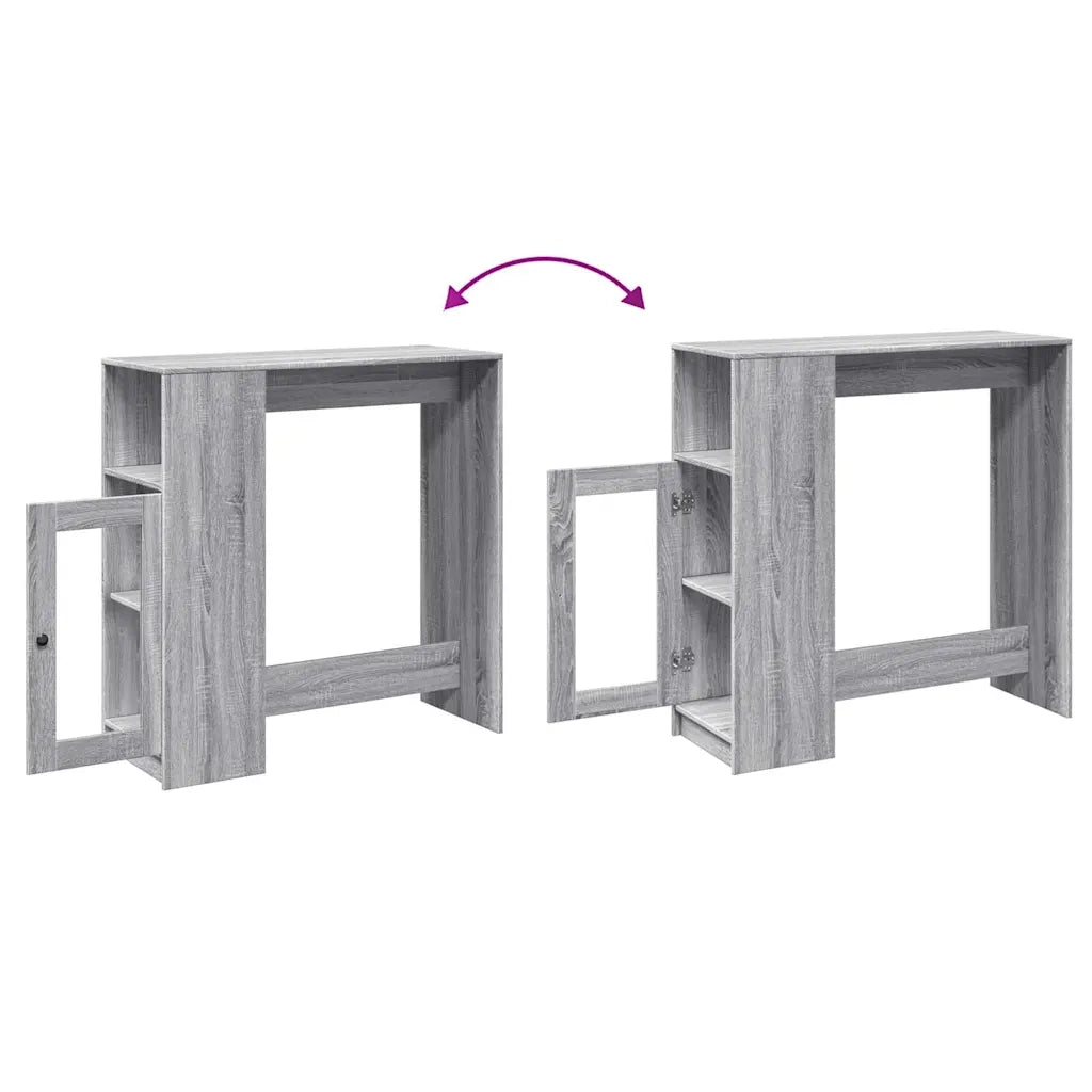 vidaXL Tavolo Bar con Rastrelliera Grigio 101x40x103,5 cm Multistrato