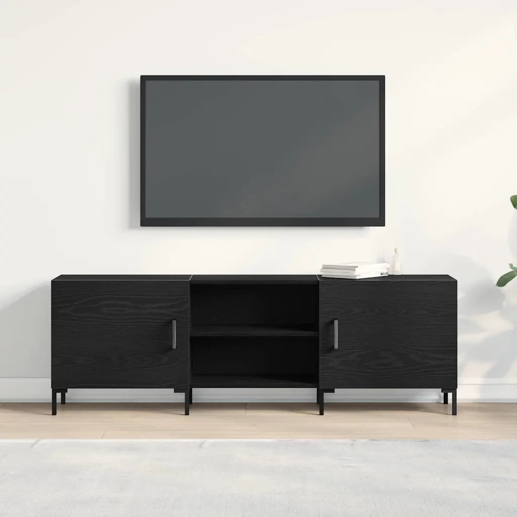 Set mobile TV-Credenza per TV Rovere Nero 150 x 30 x 50 cm Legno multistrato 622803