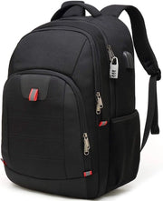 Borsa Portatile Leggera per Scuola e Viaggi - Zaino Acquastatico con Porta Ricarica USB - Porta Laptop 15.6 Pollici Nero