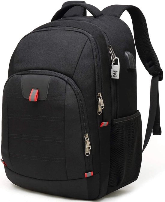 Borsa Portatile Leggera per Scuola e Viaggi - Zaino Acquastatico con Porta Ricarica USB - Porta Laptop 15.6 Pollici Nero