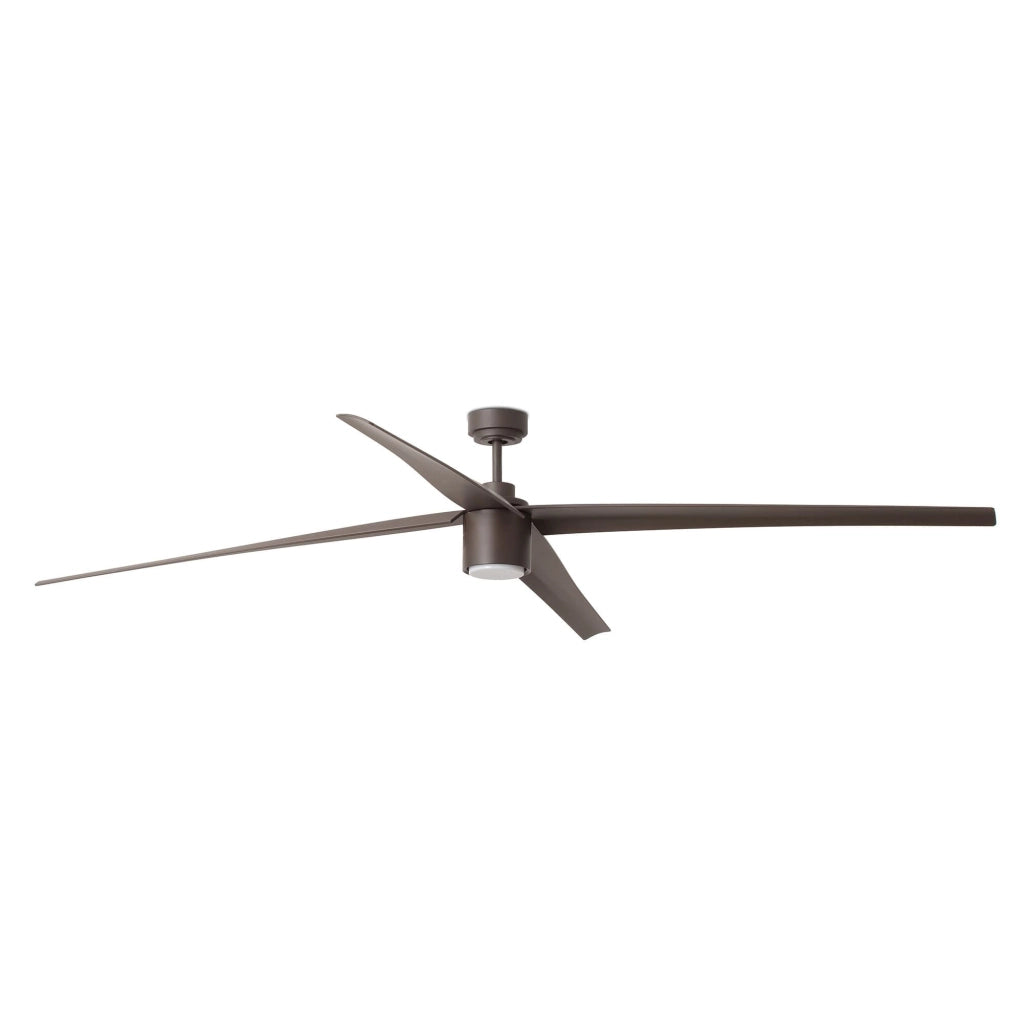 FARO Ventilatore da soffitto con luce ATTOS extra lungo motore DC 6 velocita con telecomando funzione inversa per soffitto inclinato acciaio Marrone Scuro FARO-33495