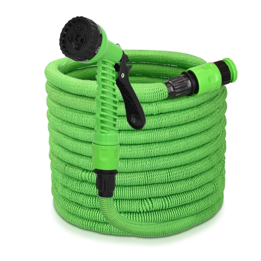 Tubo per Acqua estensibile fino a 15 metri da giardino lavare auto con pistola doccia a 7 getti