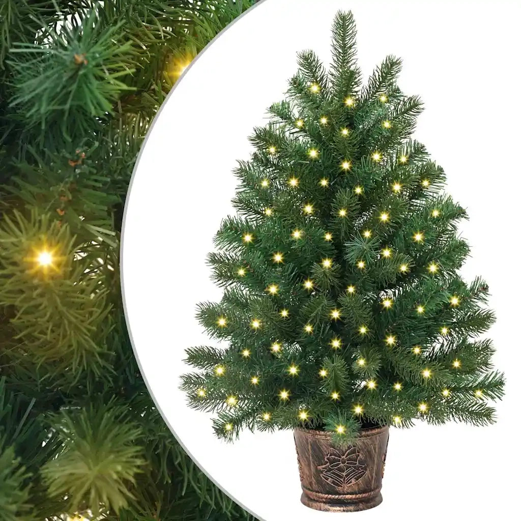 Albero di Natale artificiale con 150 LED Verde 65 cm PE e PVC 3397298