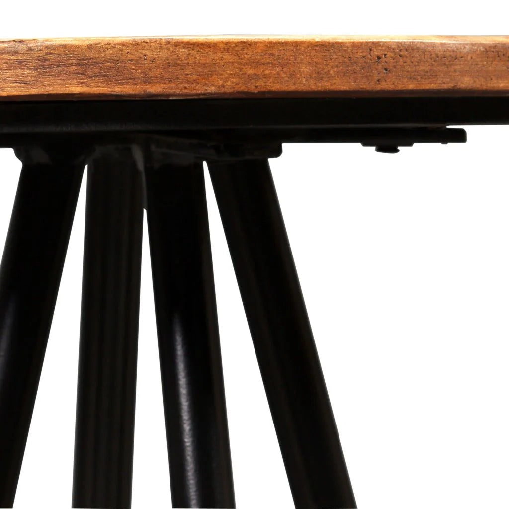 Set di due sgabelli da bar di design seduta in legno massello di recupero e acciaio 1202193