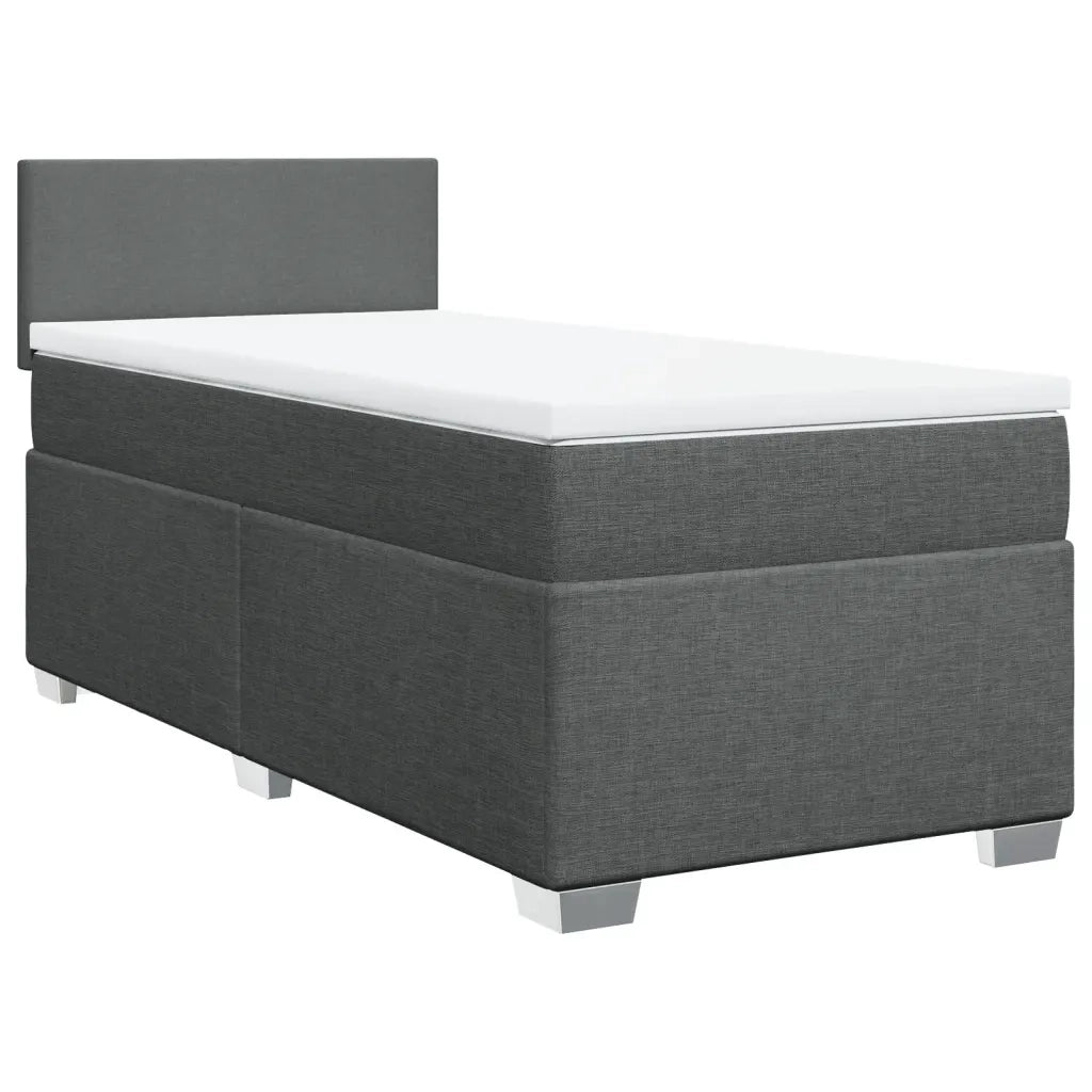 Giroletto a Molle con Materasso Grigio Scuro 100x200 cm Tessuto 3285793