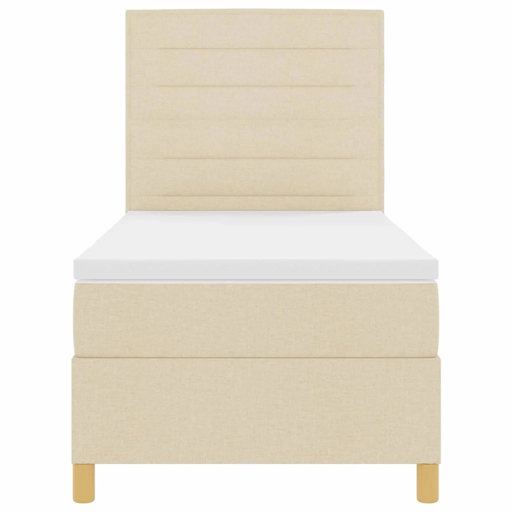 Letto a Sorgente LED con materasso Crema 80 x 200 cm Tessuto 3342982