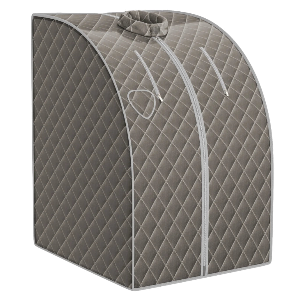 Sauna portatile pieghevole 78 x 87 x 101 cm 9 livelli di calore rivestimento impermeabile atmosfera accogliente polimero di alluminio grigio 20_0010958