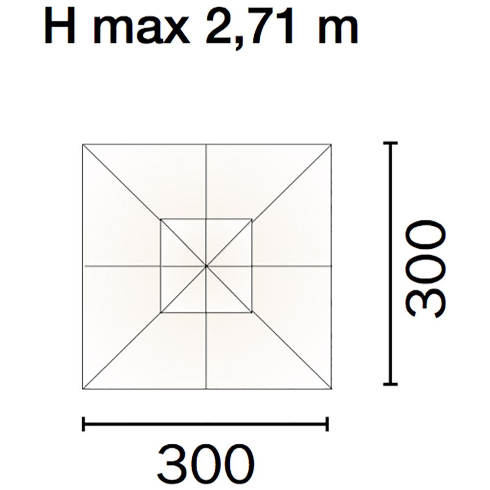 Ombrellone da Giardino 3x3 m Palo Ø48 mm in Legno Vorghini Classic Ecrù