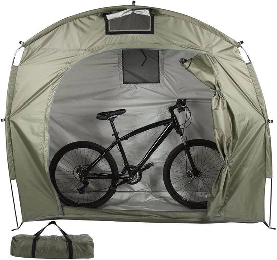 Tenda per Pannelli in Giardino per 2 Biciclette - Tenda di Stoccaggio Acquapatica per Tutti gli Anni - Verde - Pannelli per Stoccaggio Giardino con Scudetto - Riciclabile