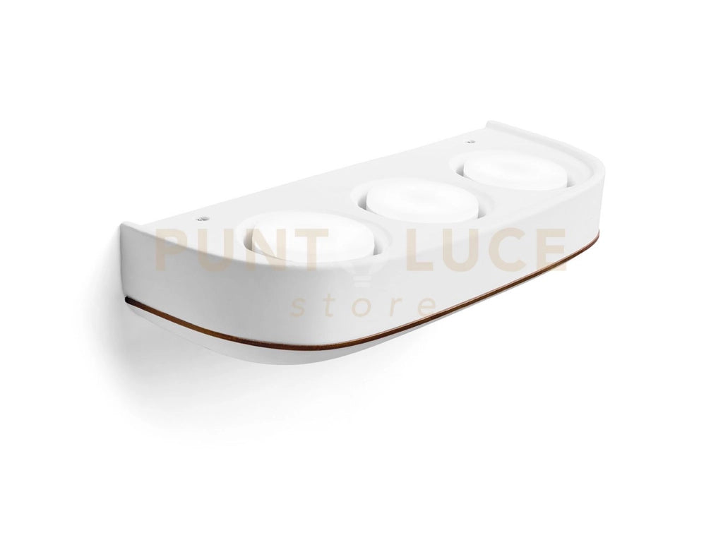 ELLADE Applique a parete 3 luci attacco GX53 in gesso bianco con rifinitura Bronzo