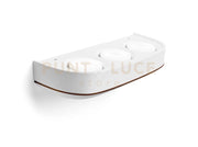 ELLADE Applique a parete 3 luci attacco GX53 in gesso bianco con rifinitura Bronzo