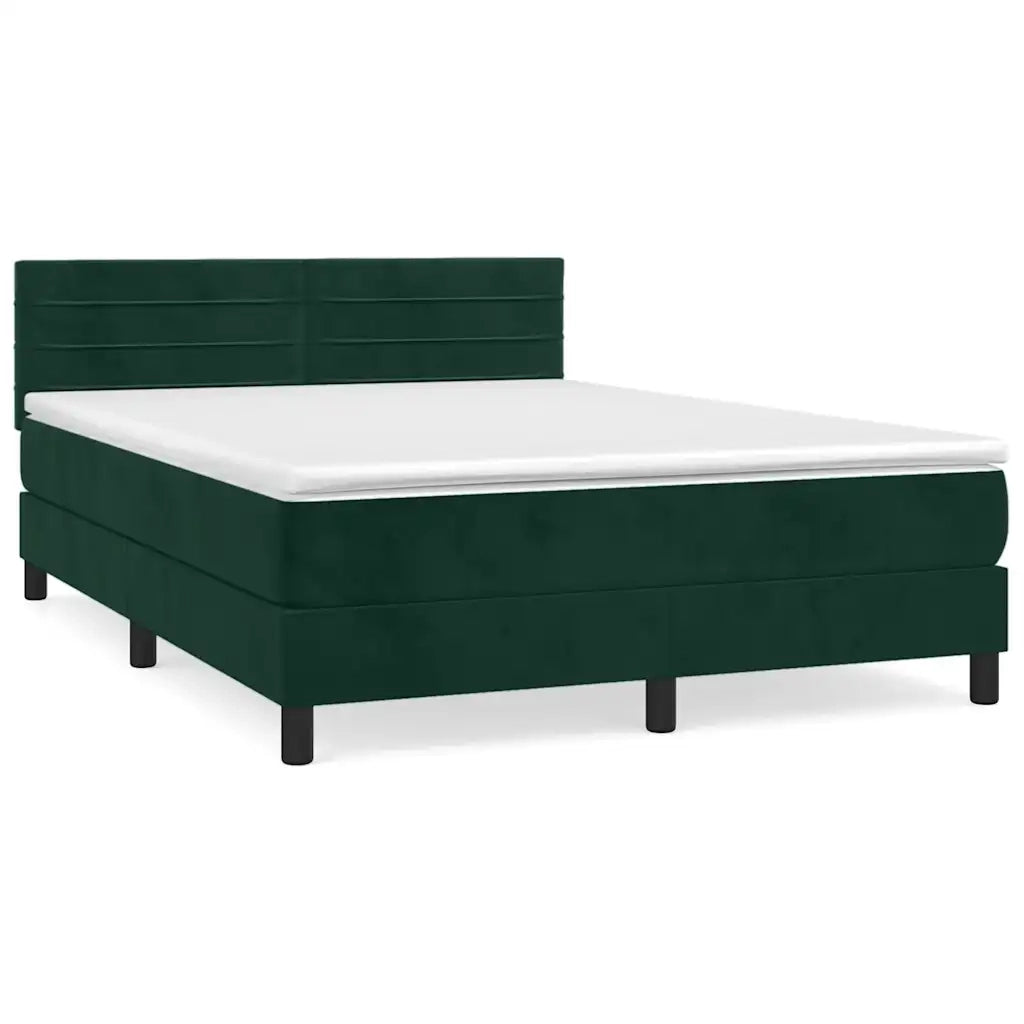 Giroletto a Molle con Materasso Verde Scuro 140x200 cm Vellutocod mxl 123620