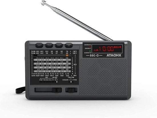 Radio a Pochetta Trasmettitrice Portatile AM FM SW Radio a Batteria Retro Supporta Cartucce TF-USB-Bluetooth Riproduttore MP3 Durata Batteria Lunga Peso Leggero